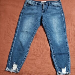 KanCan Women's Dark Blue Ankle Jeans